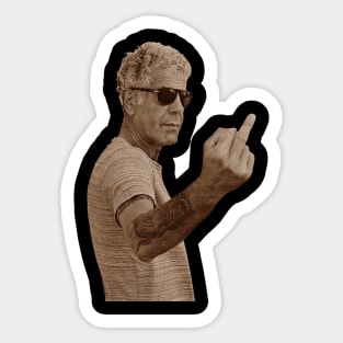 Anthony Bourdain Middle Finger Sticker